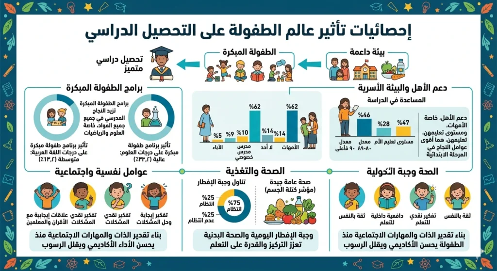 إحصائيات تأثير عالم الطفولة على التحصيل الدراسي